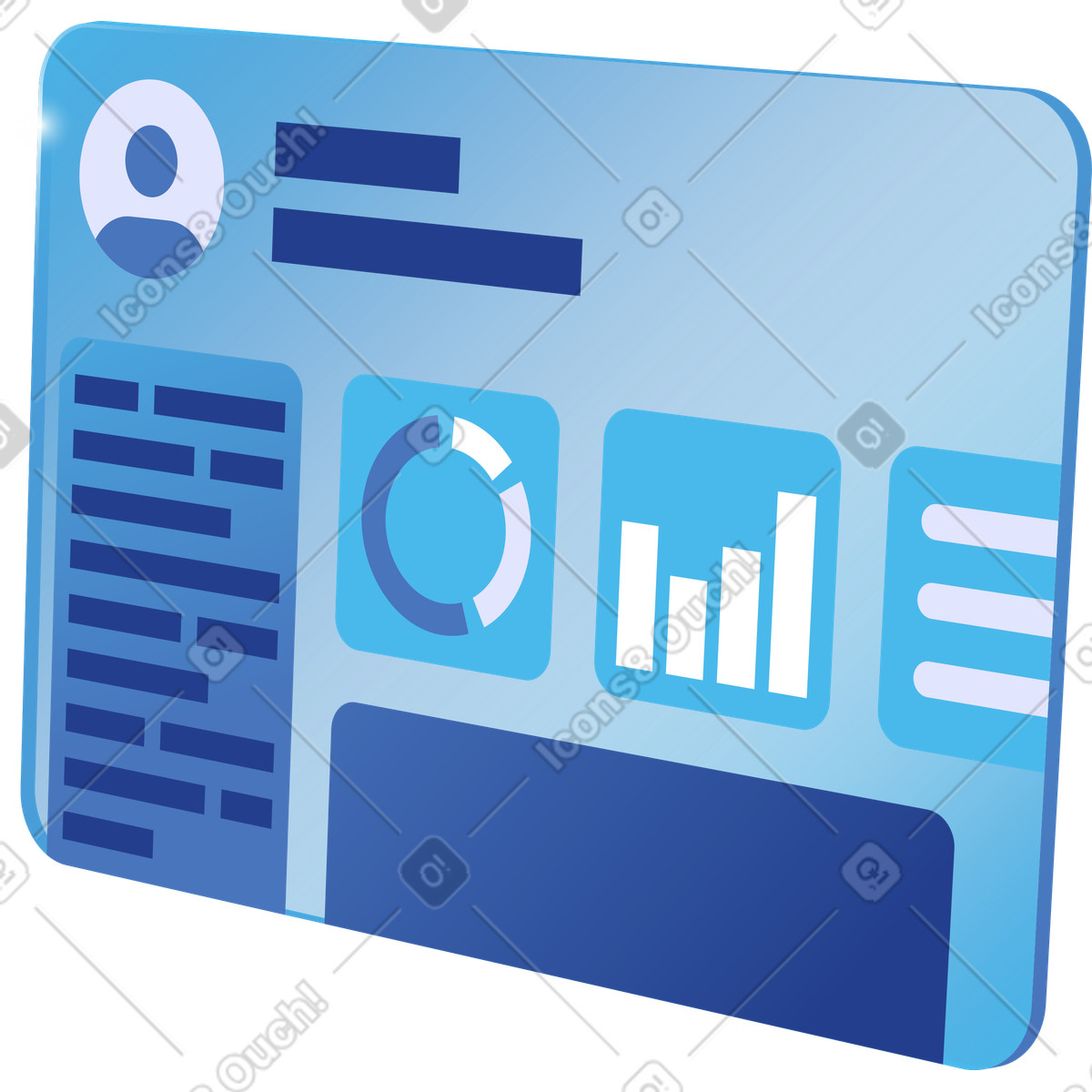 Dashboard display illustration in Quantum style download in PNG, SVG