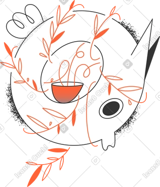 Fish with lianes PNG, SVG