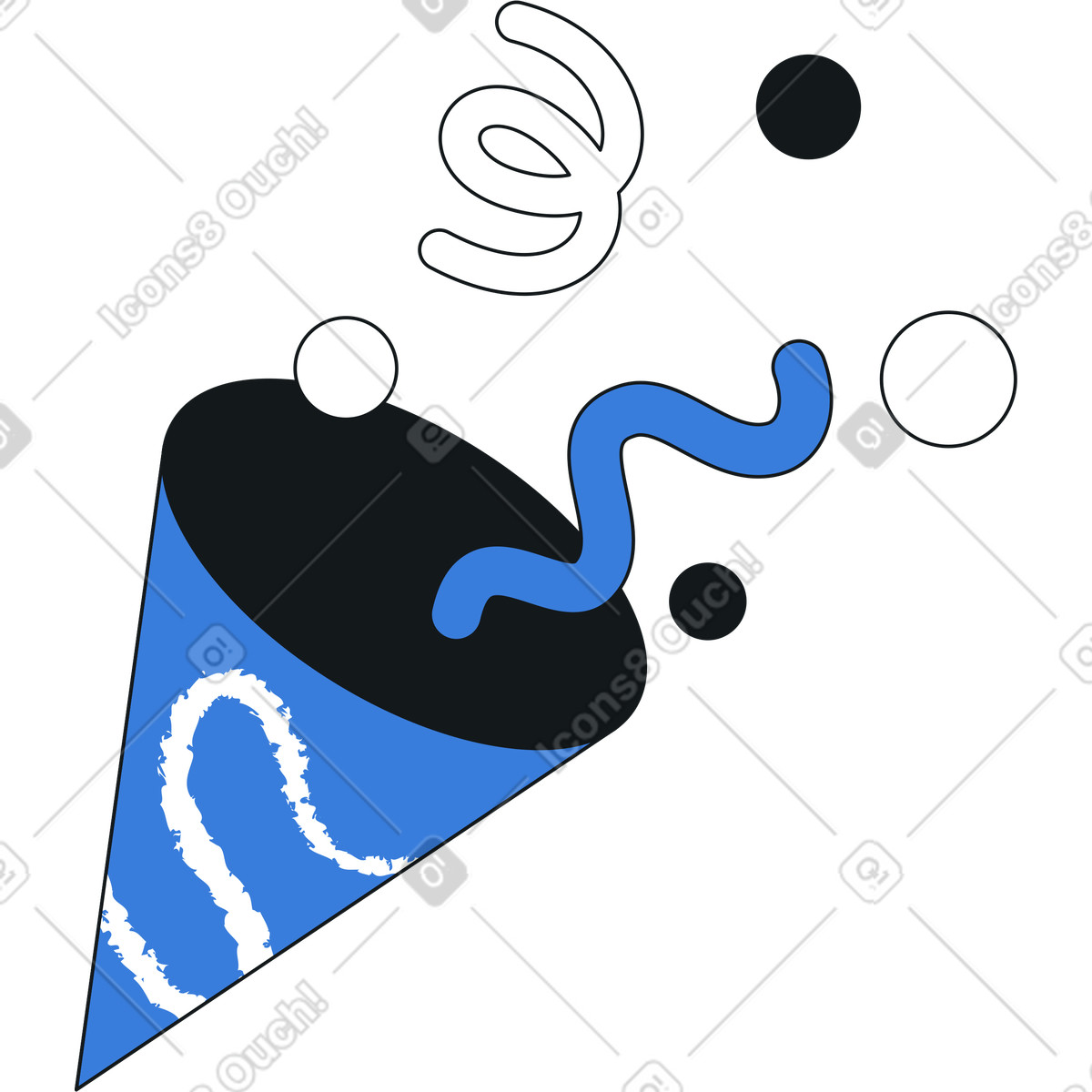 Confetti illustration in Midnight style download in PNG, SVG