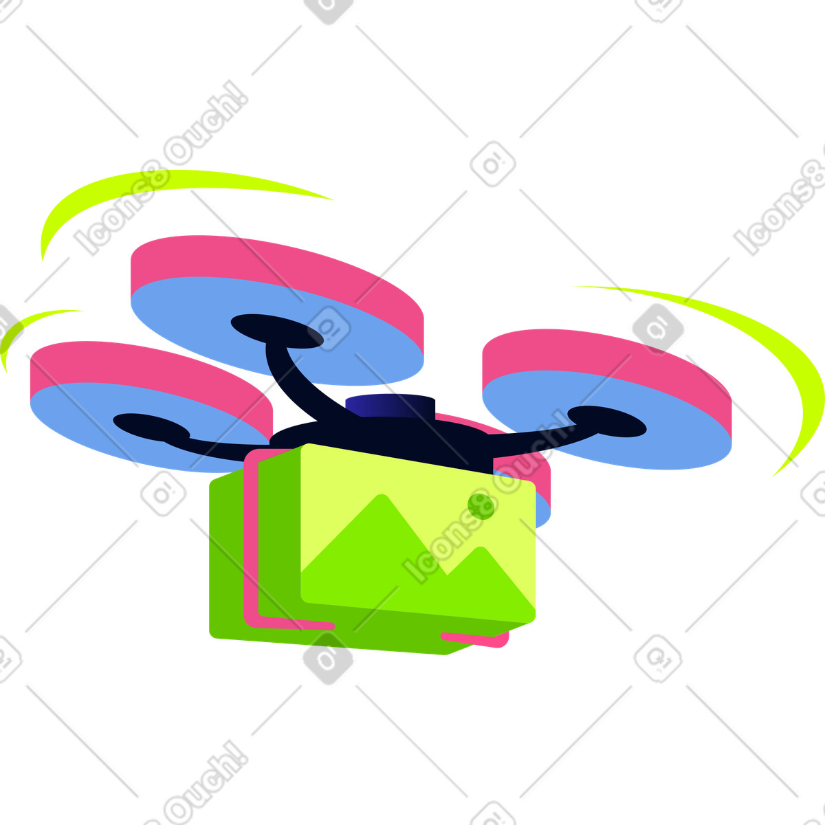 Quadricottero illustrazione in stile Space scarica in PNG, SVG