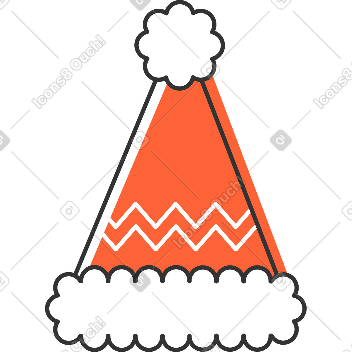 Weihnachtsmütze-Illustration im Crayon-Stil als Download in PNG, SVG