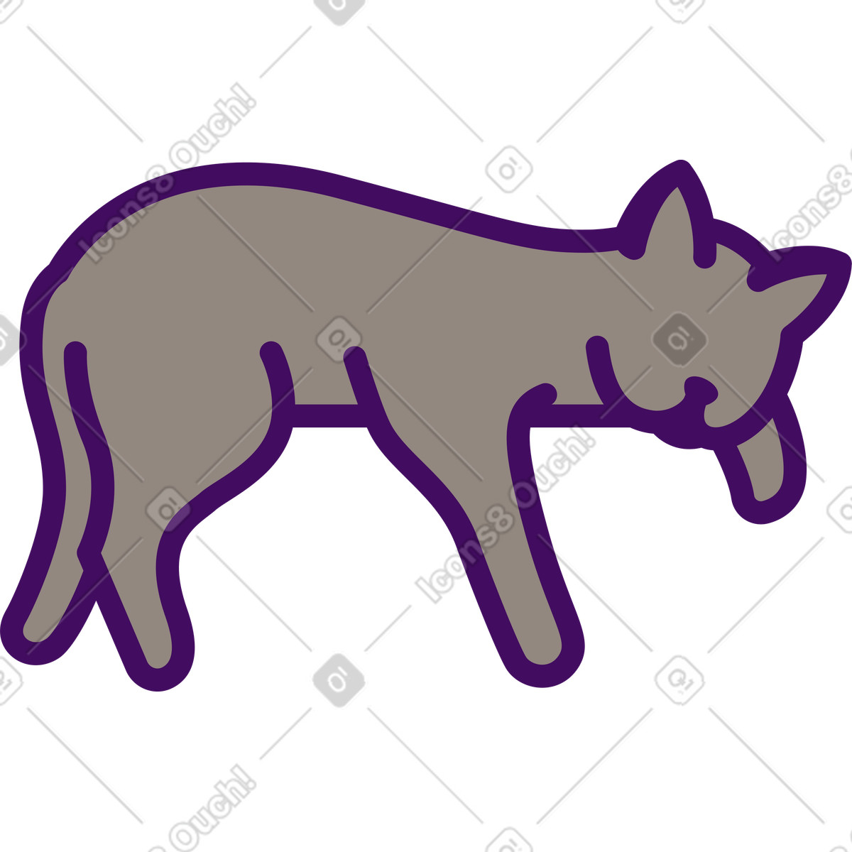 Schlafende katze-Illustration im Simplistic-Stil als Download in PNG, SVG