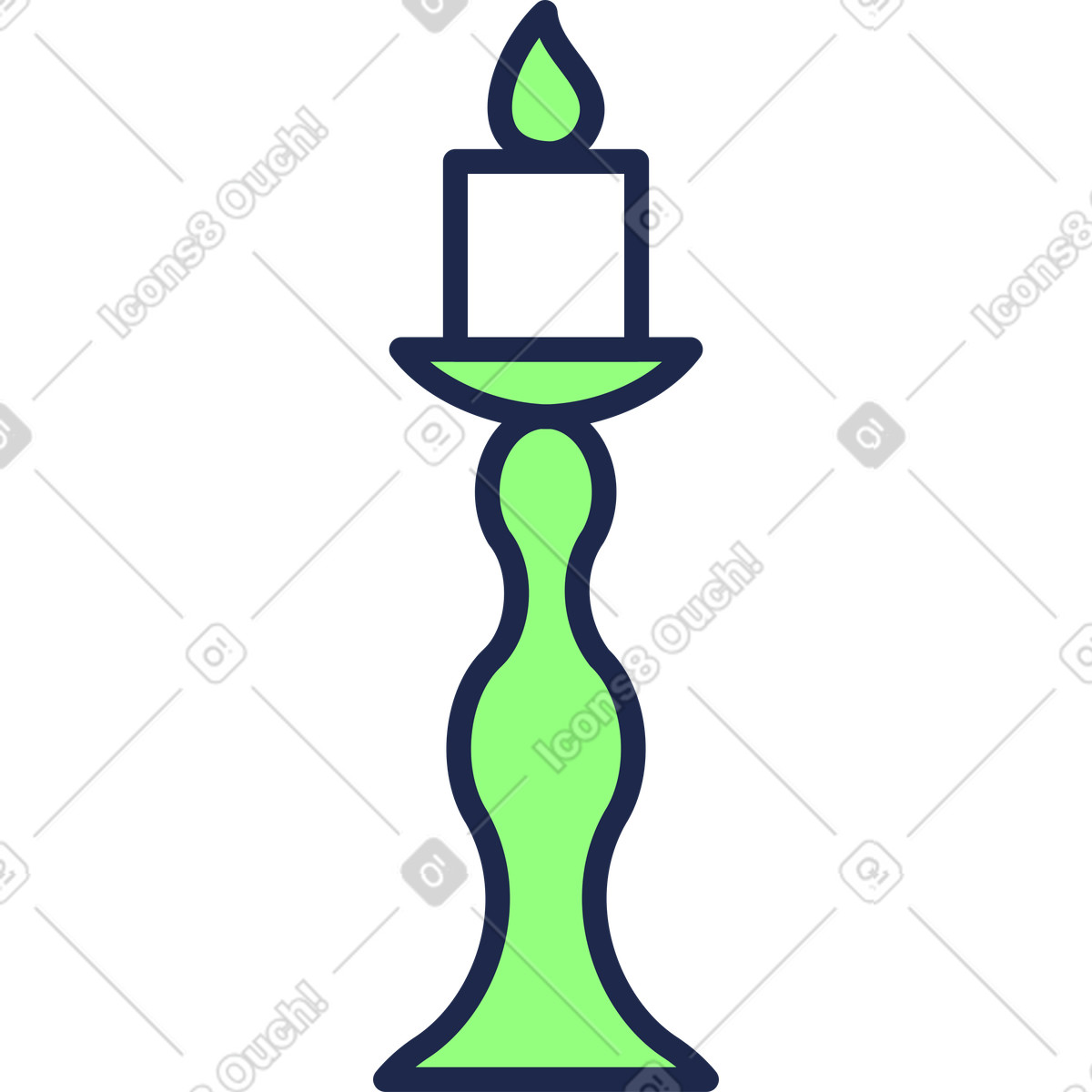 Ilustração de Vela em um castiçal no estilo Outline para baixar PNG, SVG