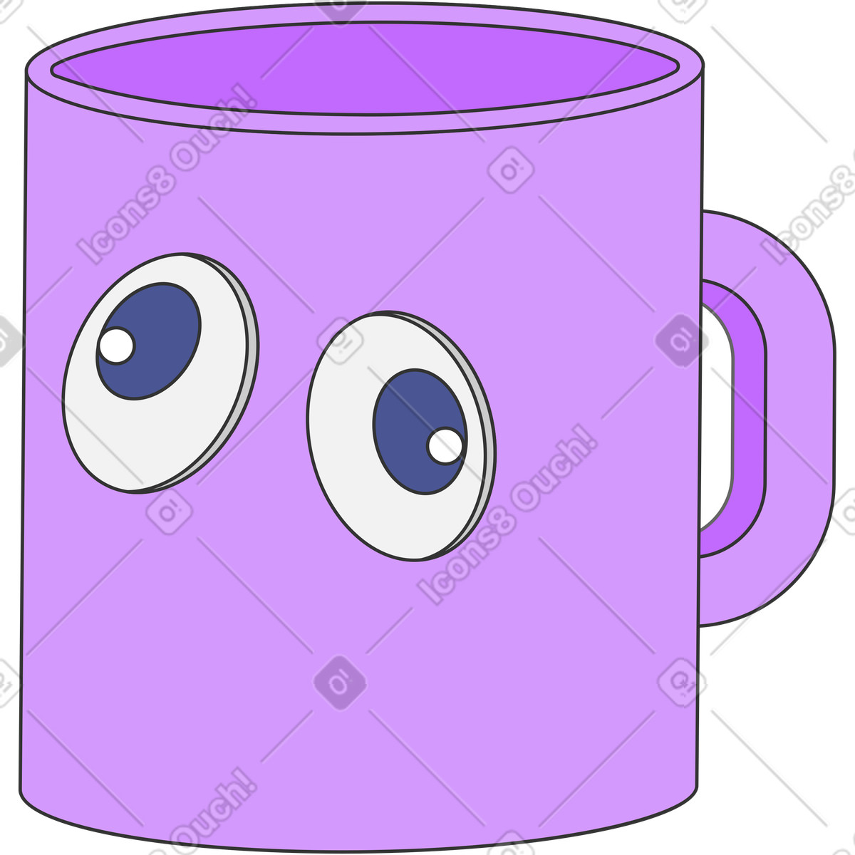 Cup illustration featuring a simple design, perfect as clipart for various graphics