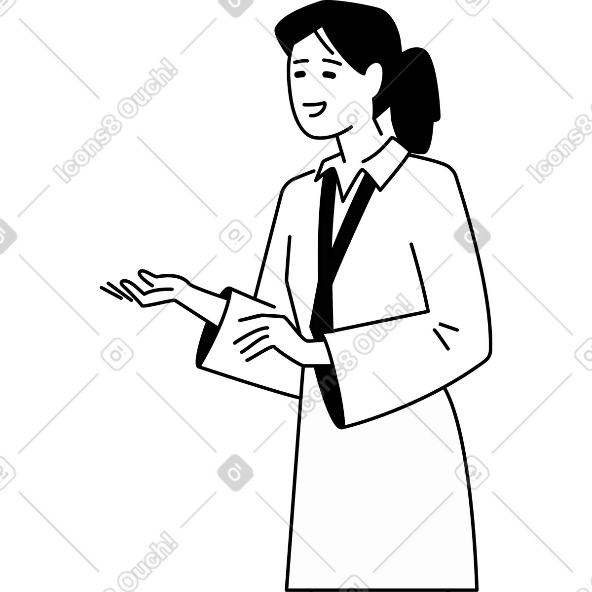 Illustration Femme en costume train de jouer dans le style Weekday à télécharger aux formats PNG, SVG