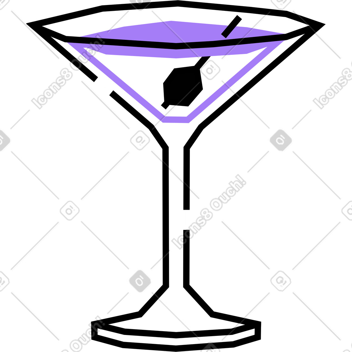 Ilustração de Taça martini em no estilo Amethyst para baixar em PNG, SVG