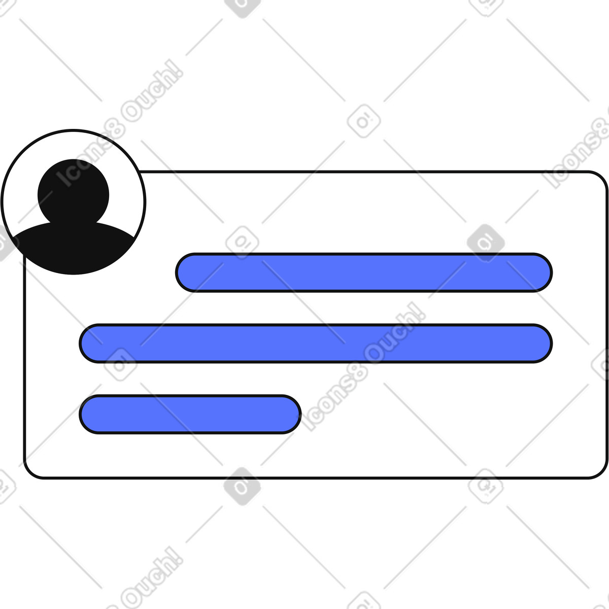 Ilustração de Profile avatar with text lines for user account interface layout em no estilo Main para baixar em PNG, SVG