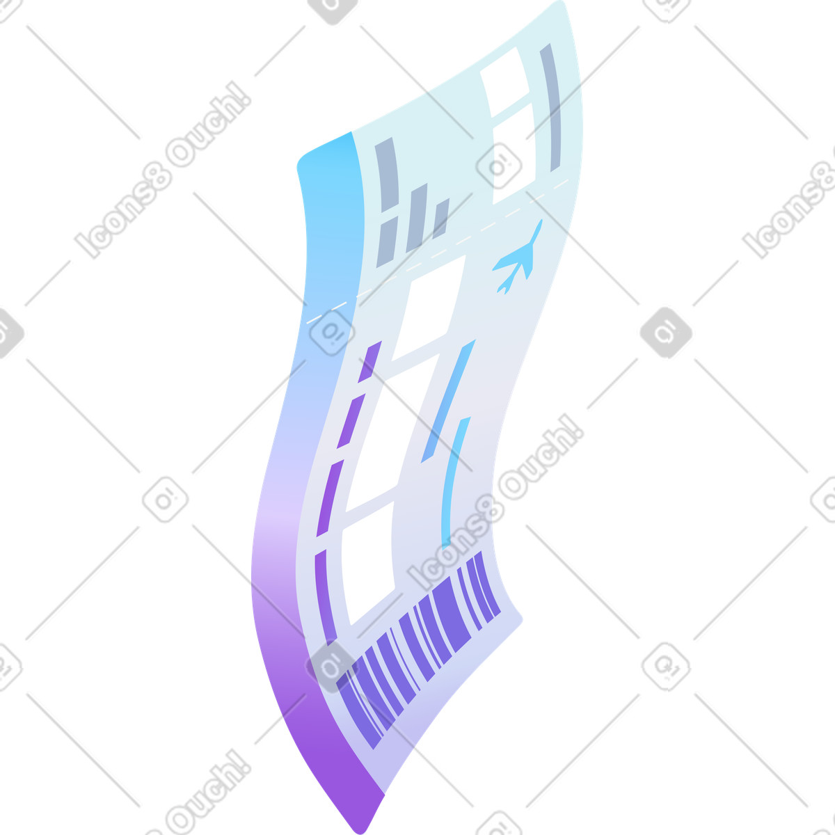 Travel ticket illustration in Hi-tech style download in PNG, SVG