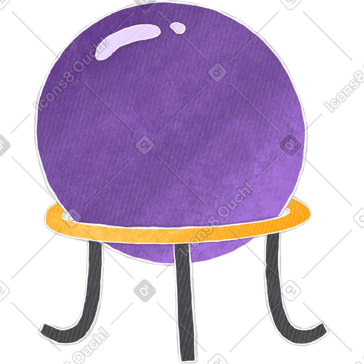 Ilustração de Purple magic ball on stand em no estilo Crafty para baixar em PNG, SVG