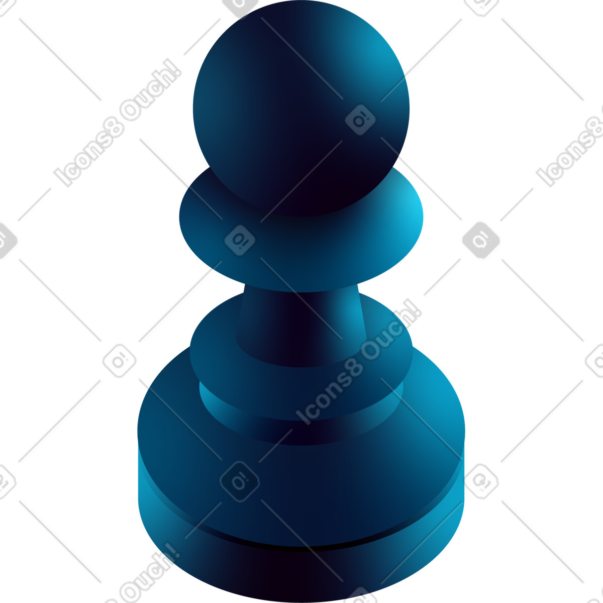 Pawn chess piece illustration in PNG, SVG