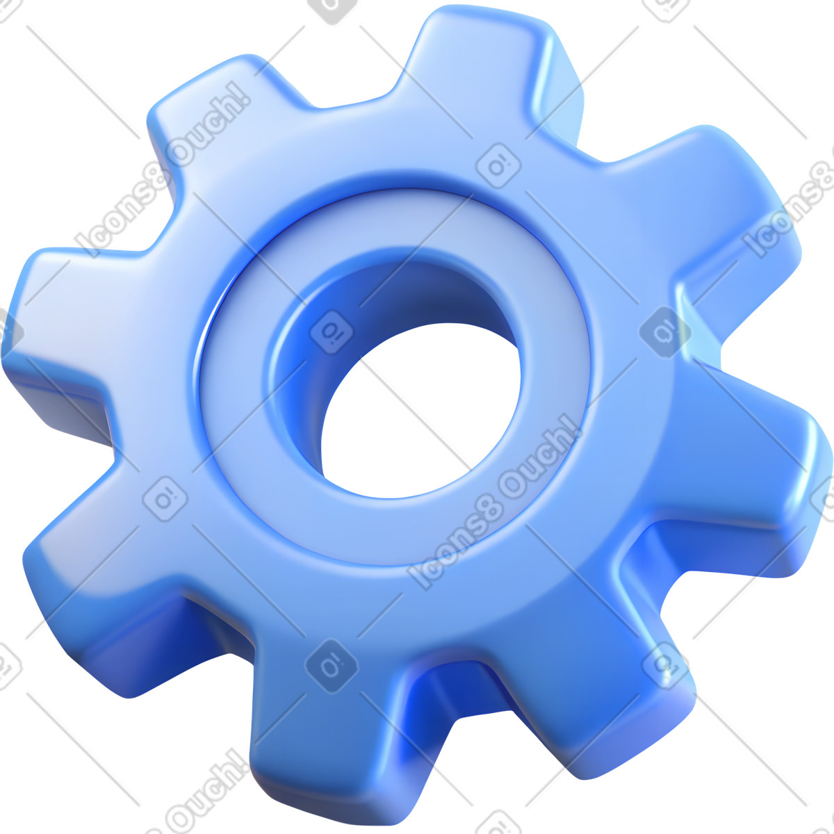 Ingranaggio di plastica blu illustration in PNG, SVG