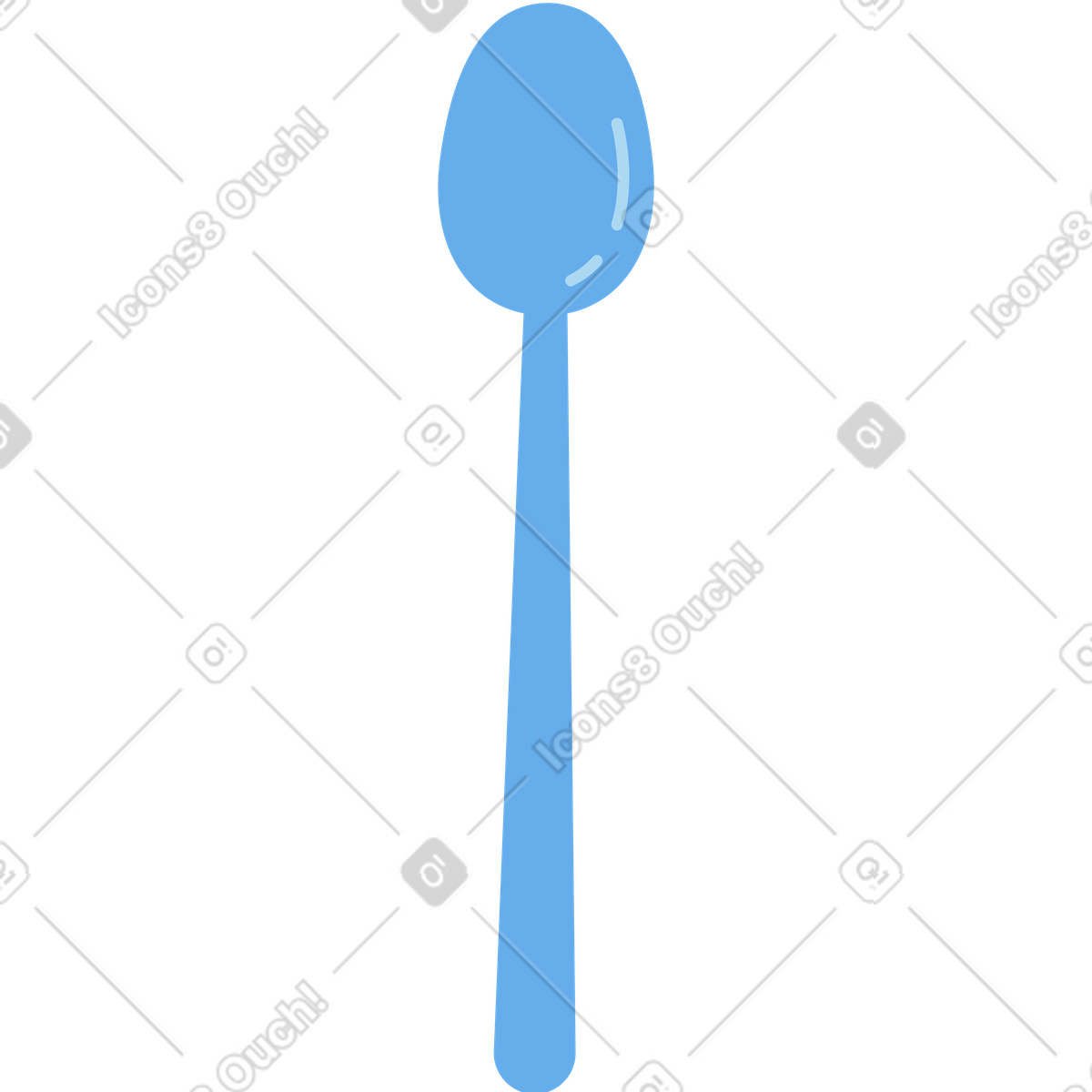 Blue spoon illustration in Sammy style download in PNG, SVG