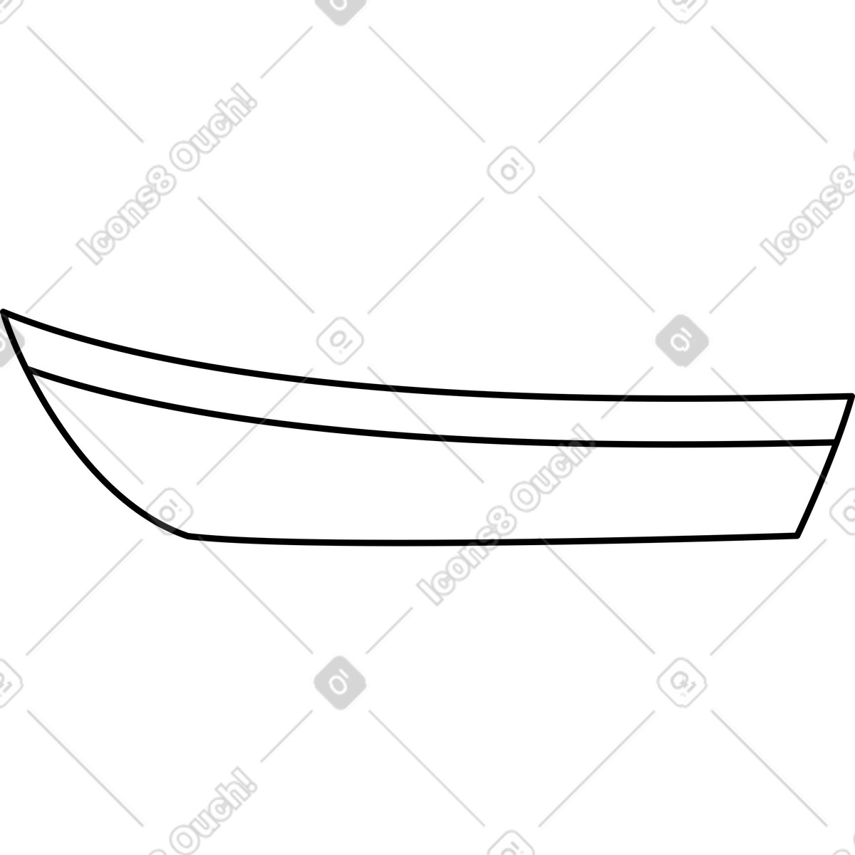 Ilustración Barco de madera blanco en estilo Transistor a descargar en PNG y SVG