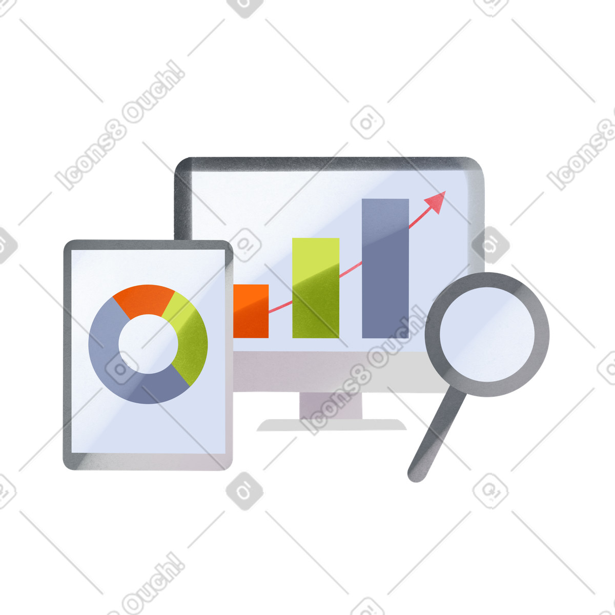 Ilustración Optimización seo y gráficos en estilo Shine a descargar en PNG SVG