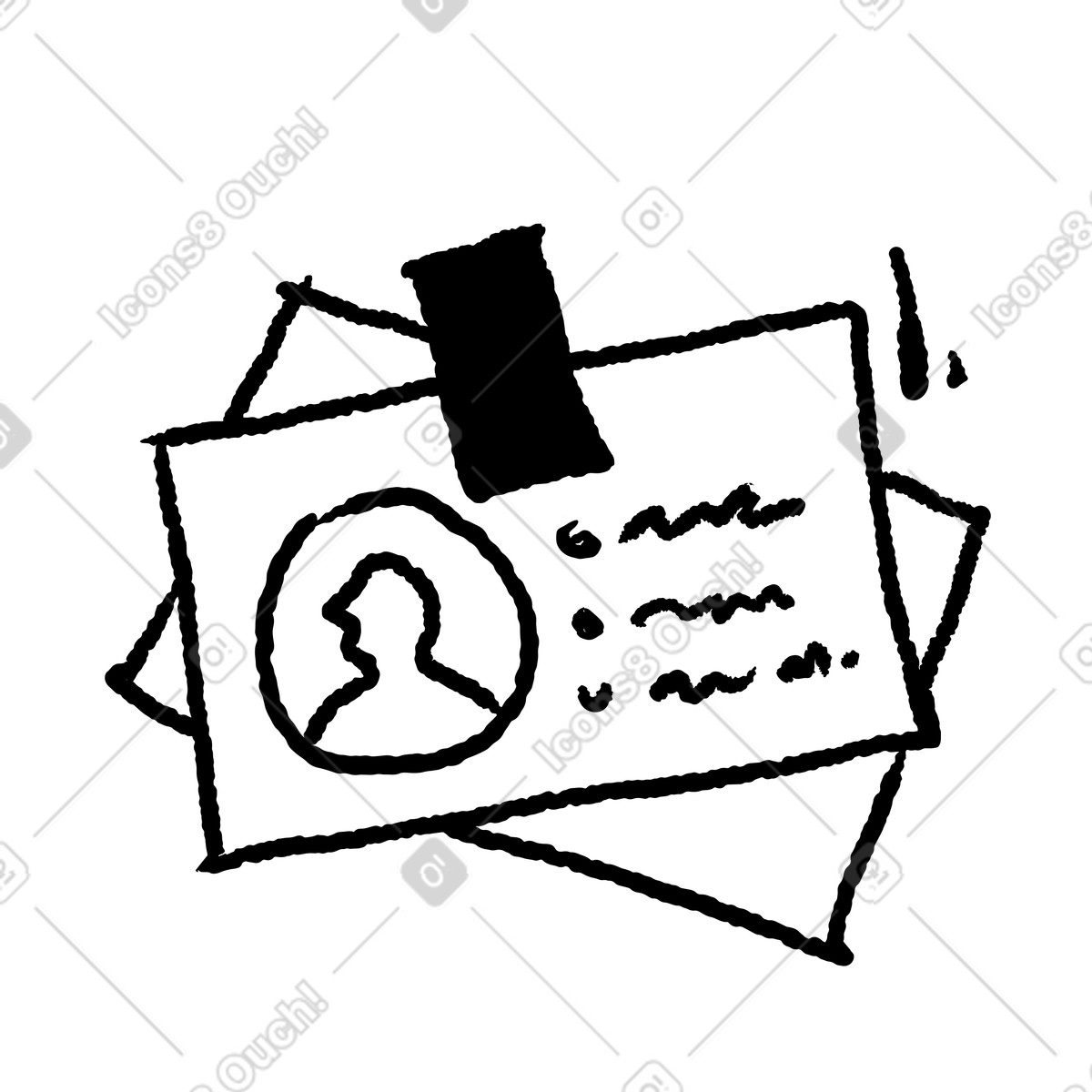 Ilustração de Employee ID badge for office security access em no estilo Black Chalk para baixar em PNG, SVG