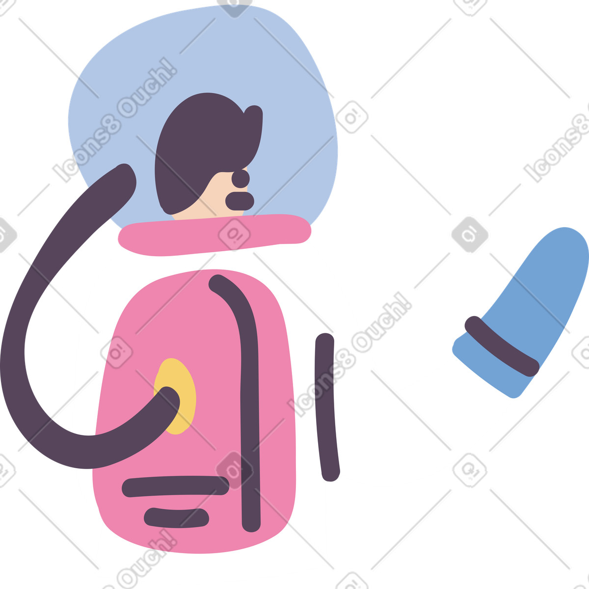 Astronauta illustrazione in stile Pluto scarica in PNG, SVG