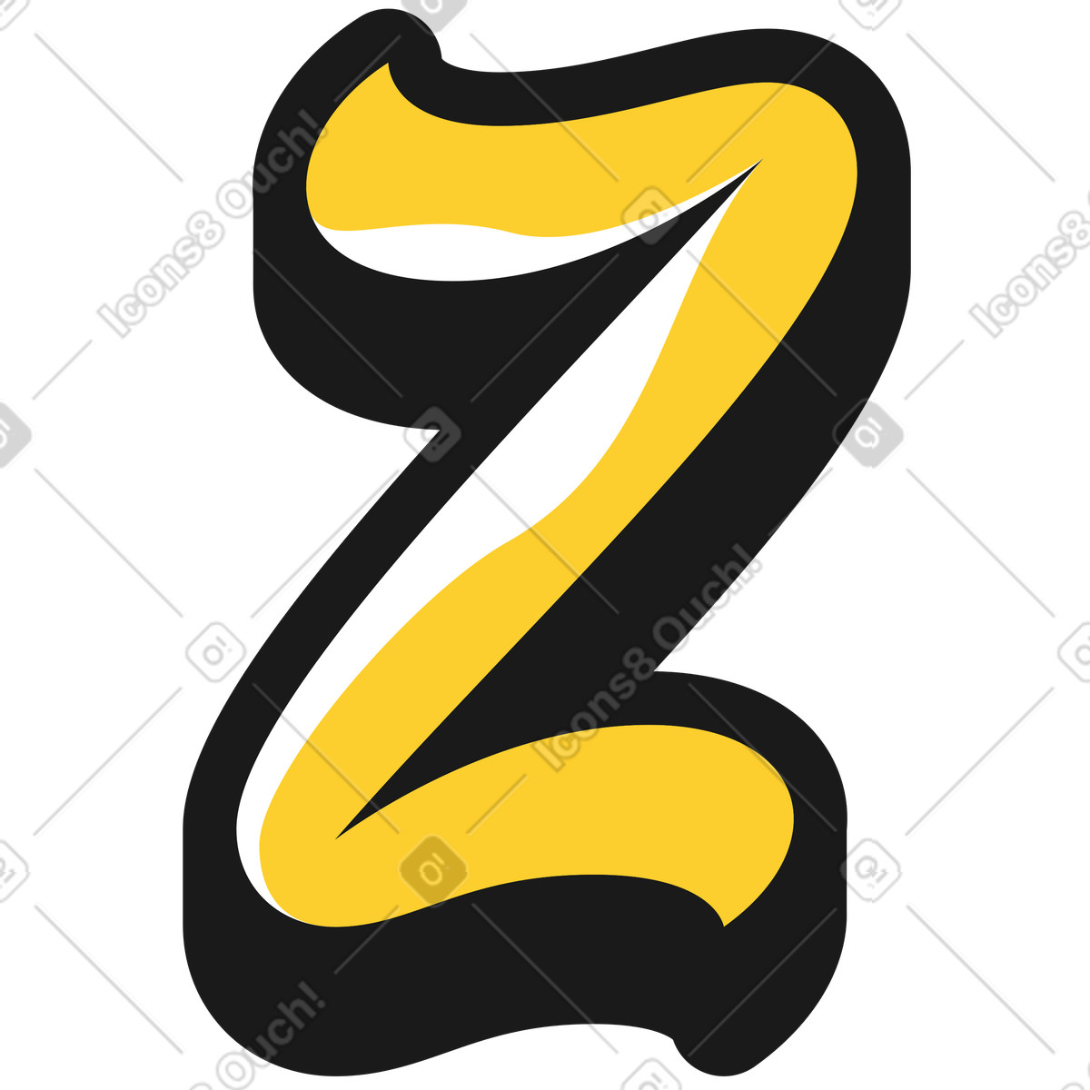 Lettera minuscola z illustrazione in stile Taxi scarica in PNG, SVG