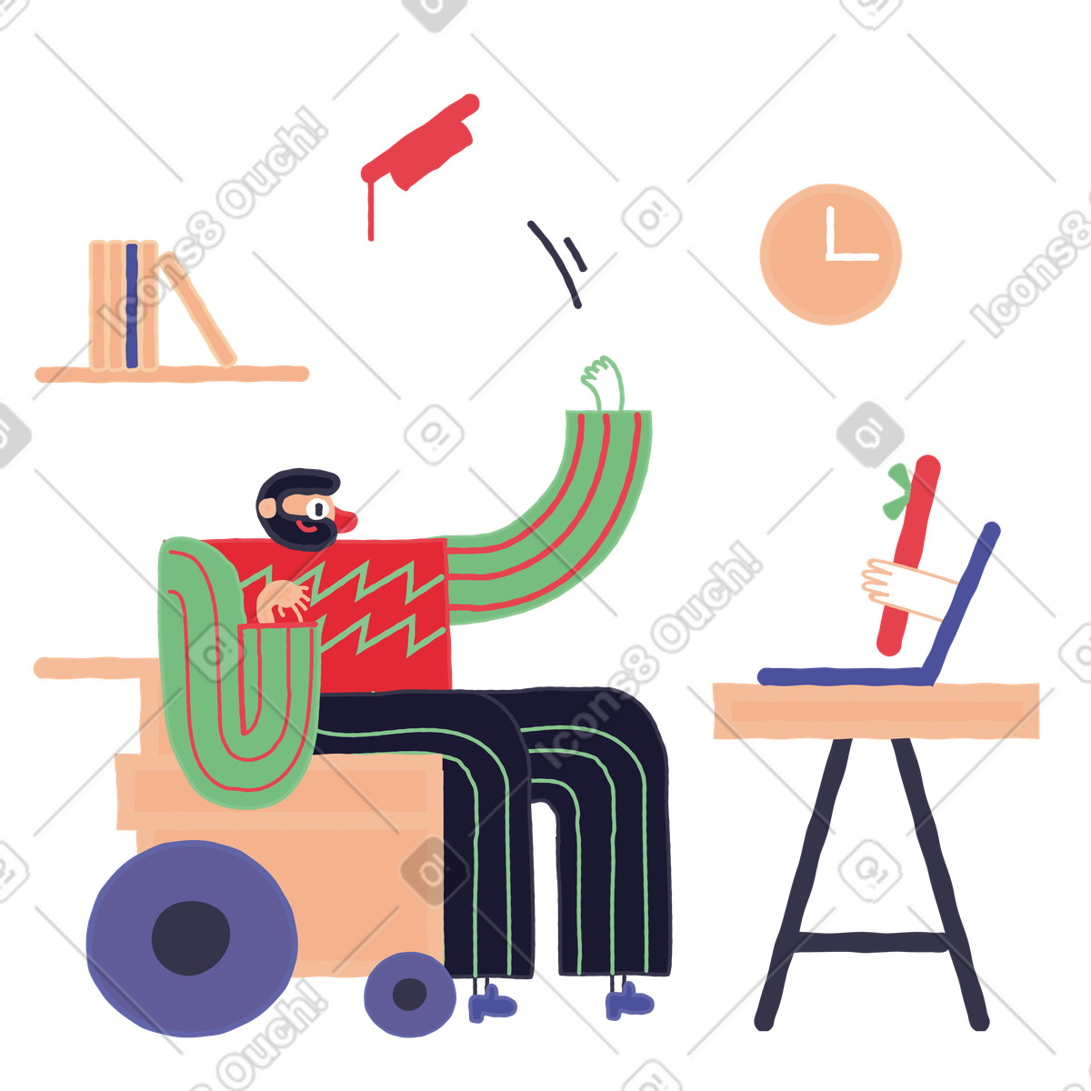 Online-abschluss-Illustration im Stripy-Stil als Download in PNG, SVG