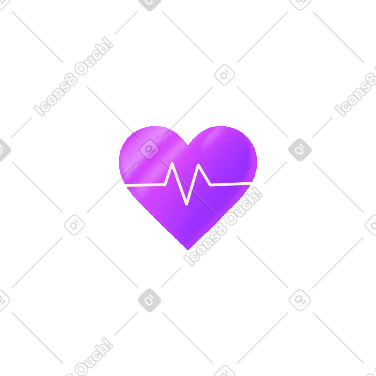 Purple heart with pulse illustration showcasing vibrant clipart in PNG SVG