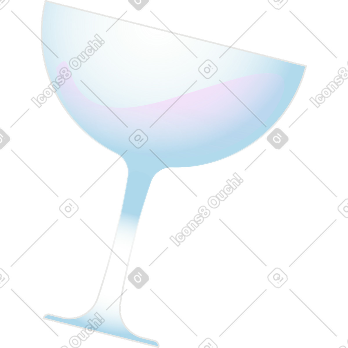 Bicchiere di vino rosato illustrazione in stile Airy scarica in PNG, SVG