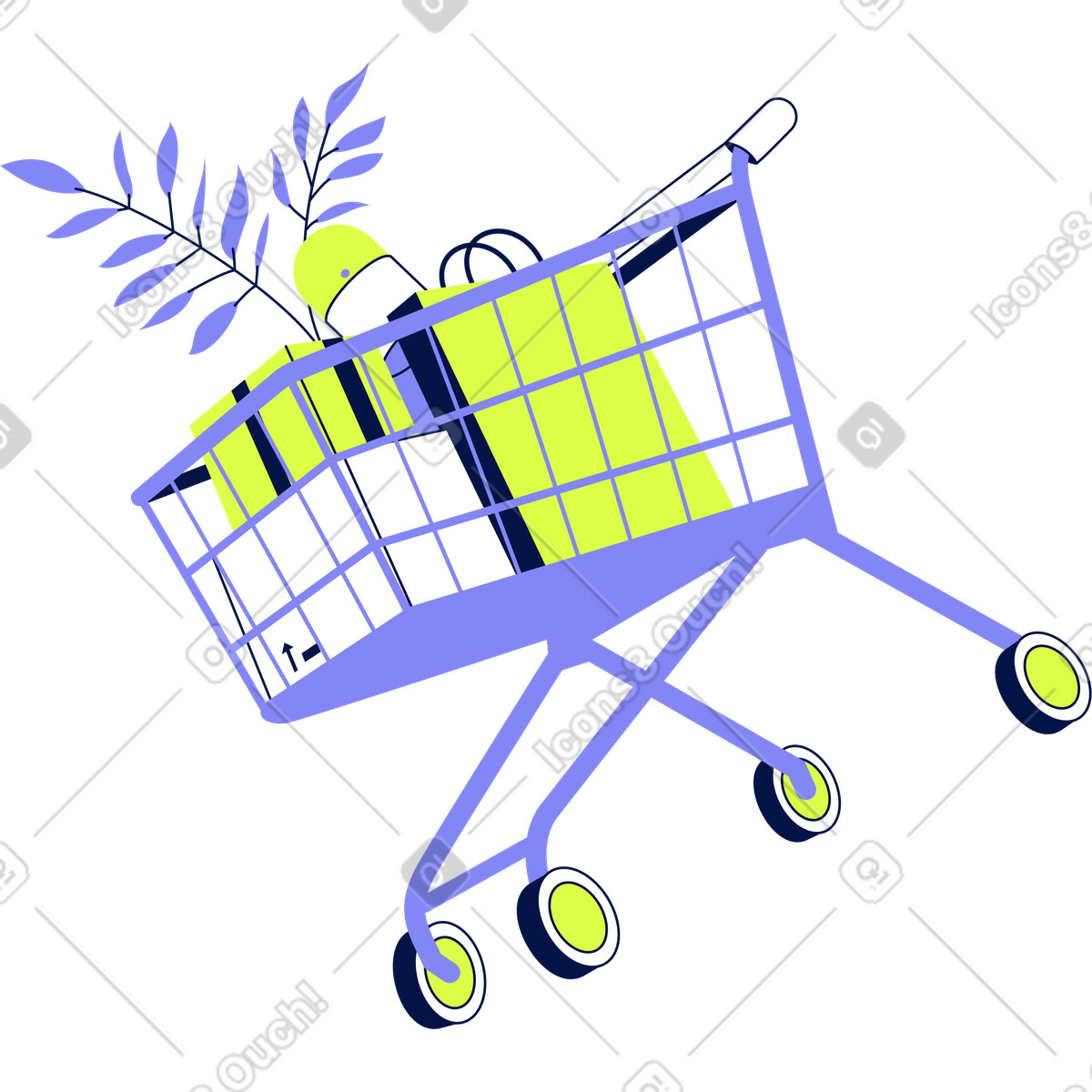 Ilustração de Carrinho compras em no estilo Glow para baixar em PNG, SVG