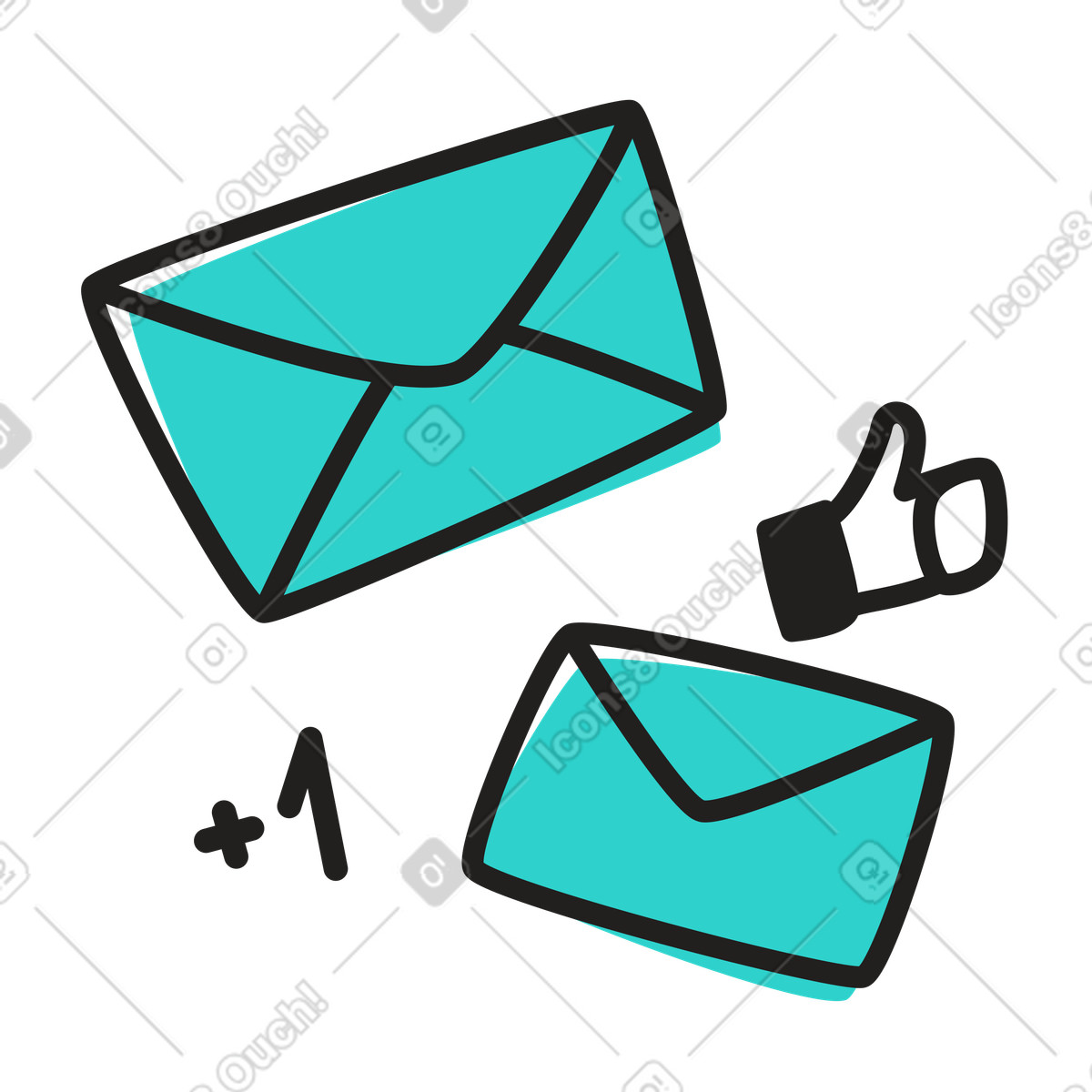 Staying informed through email newsletters illustration in Little style download in PNG, SVG