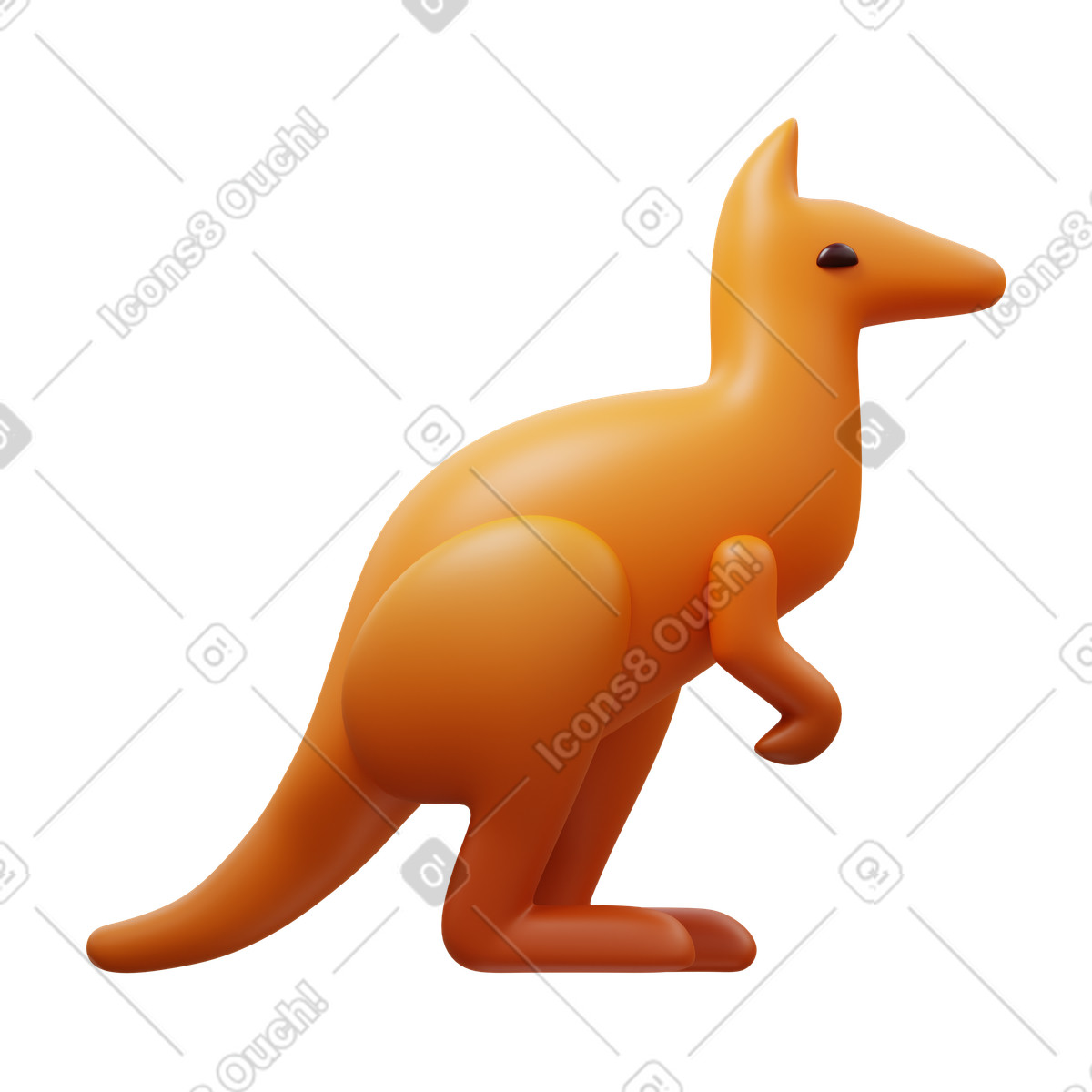 Ilustración Canguro en estilo 3D Fluency a descargar en PNG y SVG