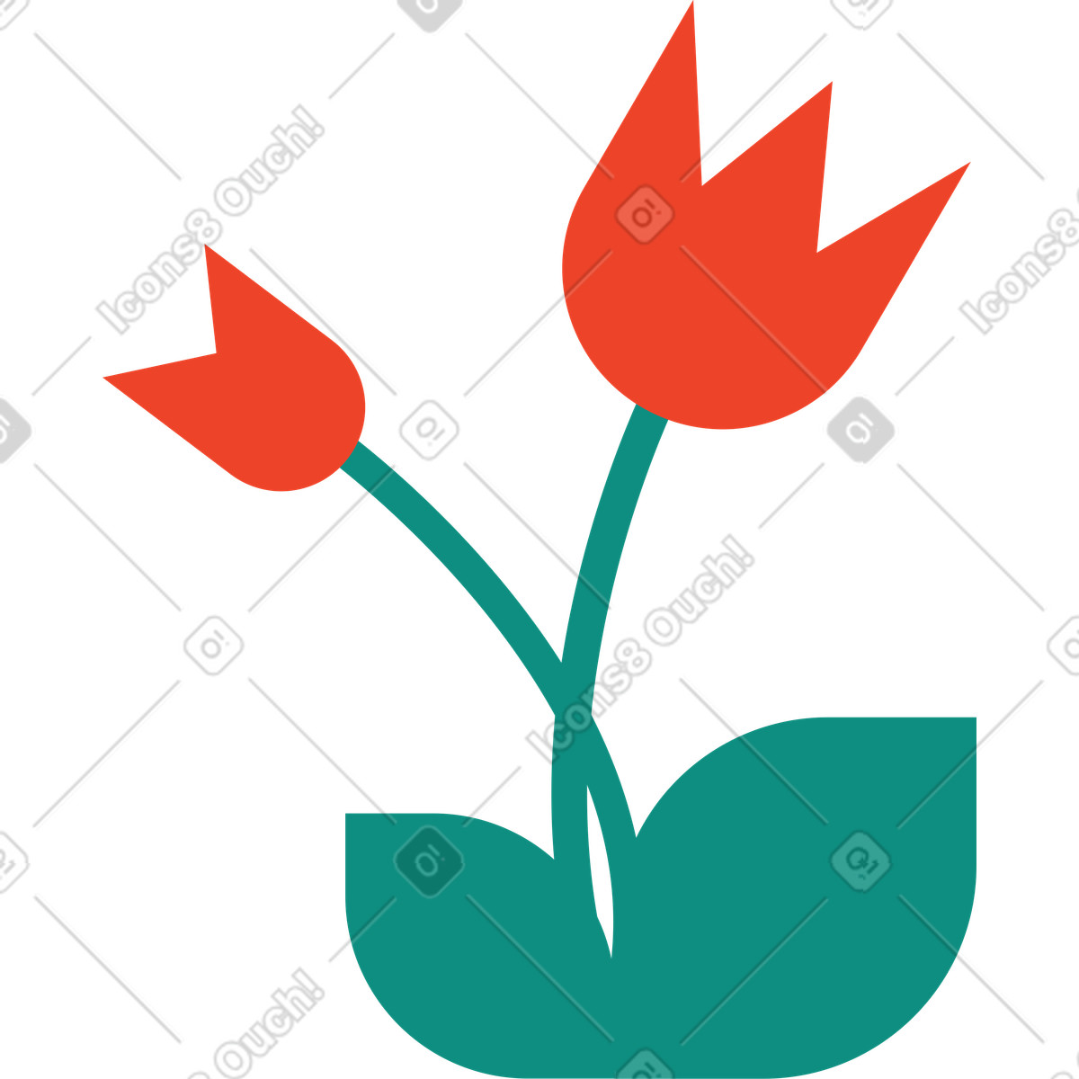 Ilustración Tulipán en estilo Polar a descargar en PNG y SVG