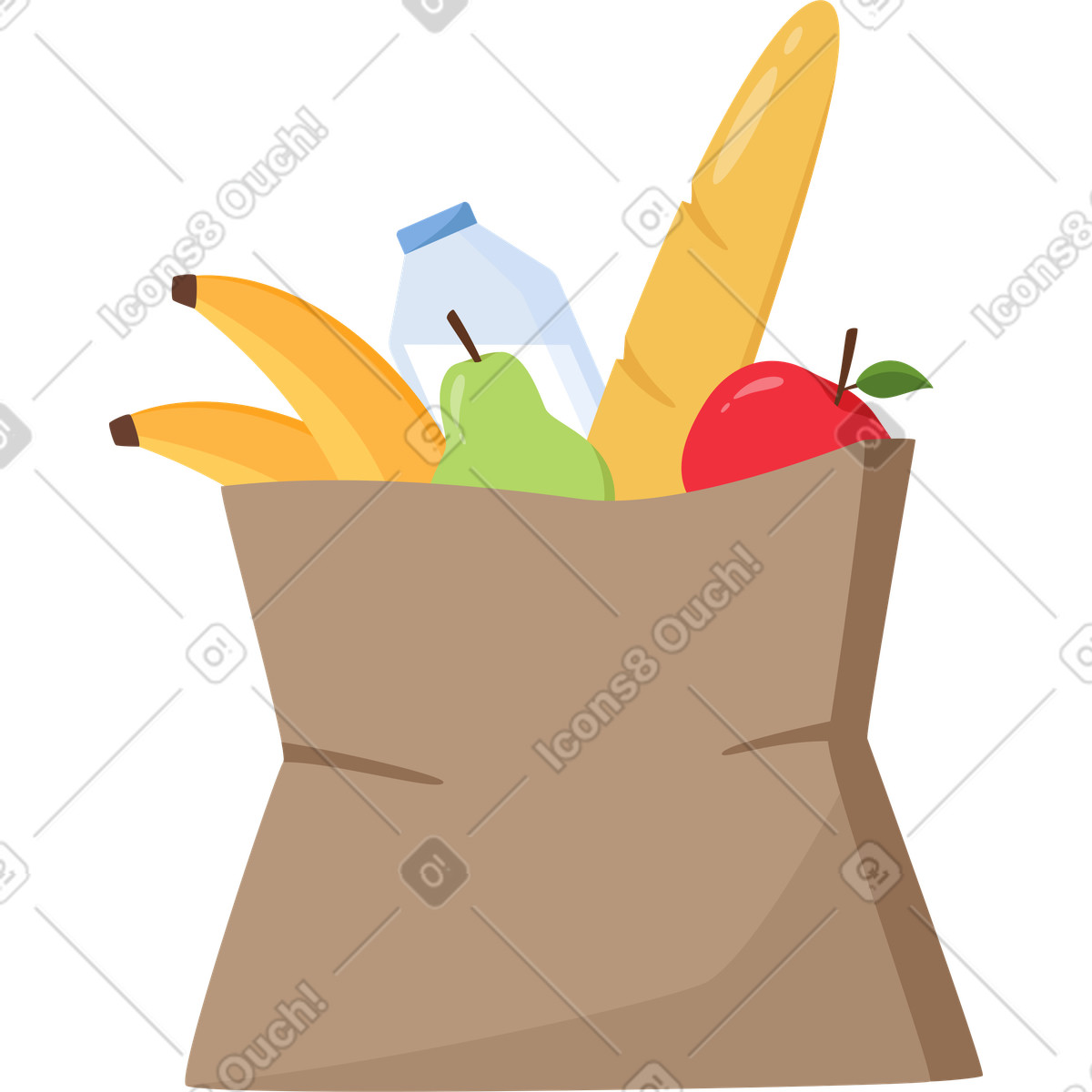 Иллюстрация Сумка для продуктов в стиле Lagom — скачать в форматах PNG, SVG