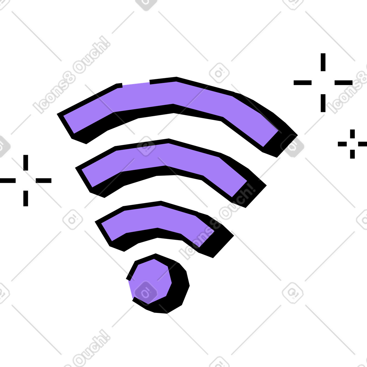 Illustration Icone wifi dans le style Amethyst à télécharger aux formats PNG, SVG