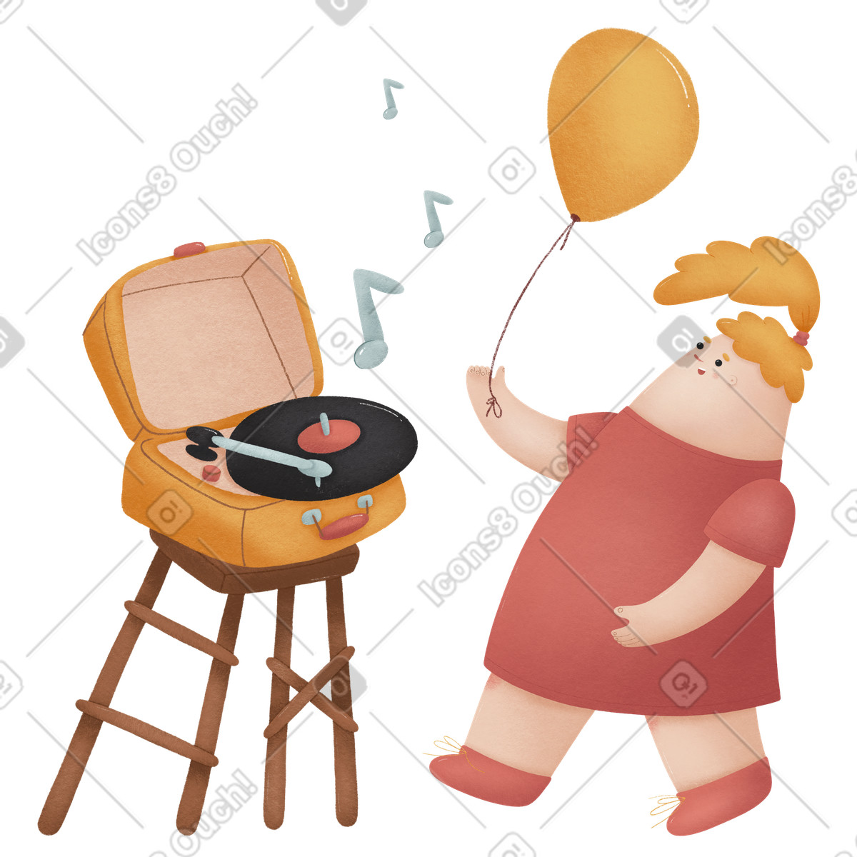 Preparing for the party illustrazione in stile Woolly scarica in PNG, SVG