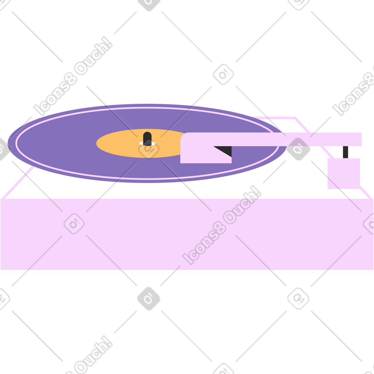 下载 Marginalia 风格的 黑胶唱机 插画，支持 PNG、SVG 格式
