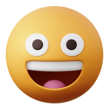 A smiling emoji with big eyes and tongue out - 3D Sugary style illustration