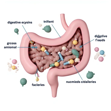 An explanatory image of nutrient absorption in the small intestine
