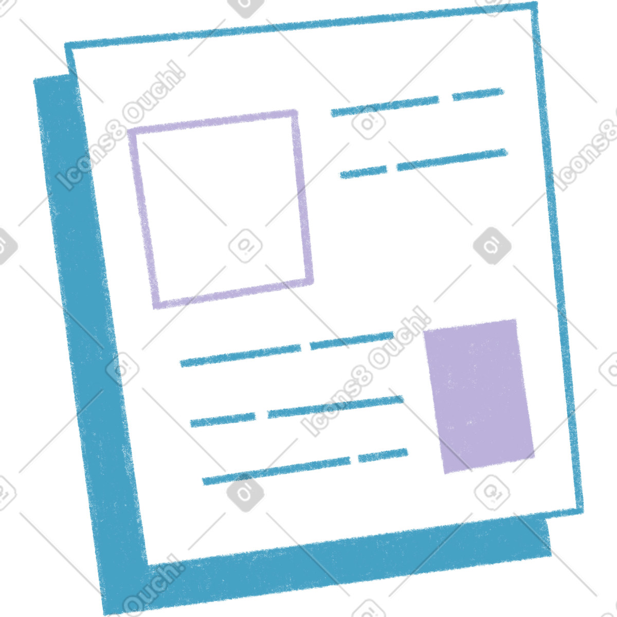 Tutti スタイルの Blue newspaper with an article のイラストをPNG、SVG形式でダウンロード