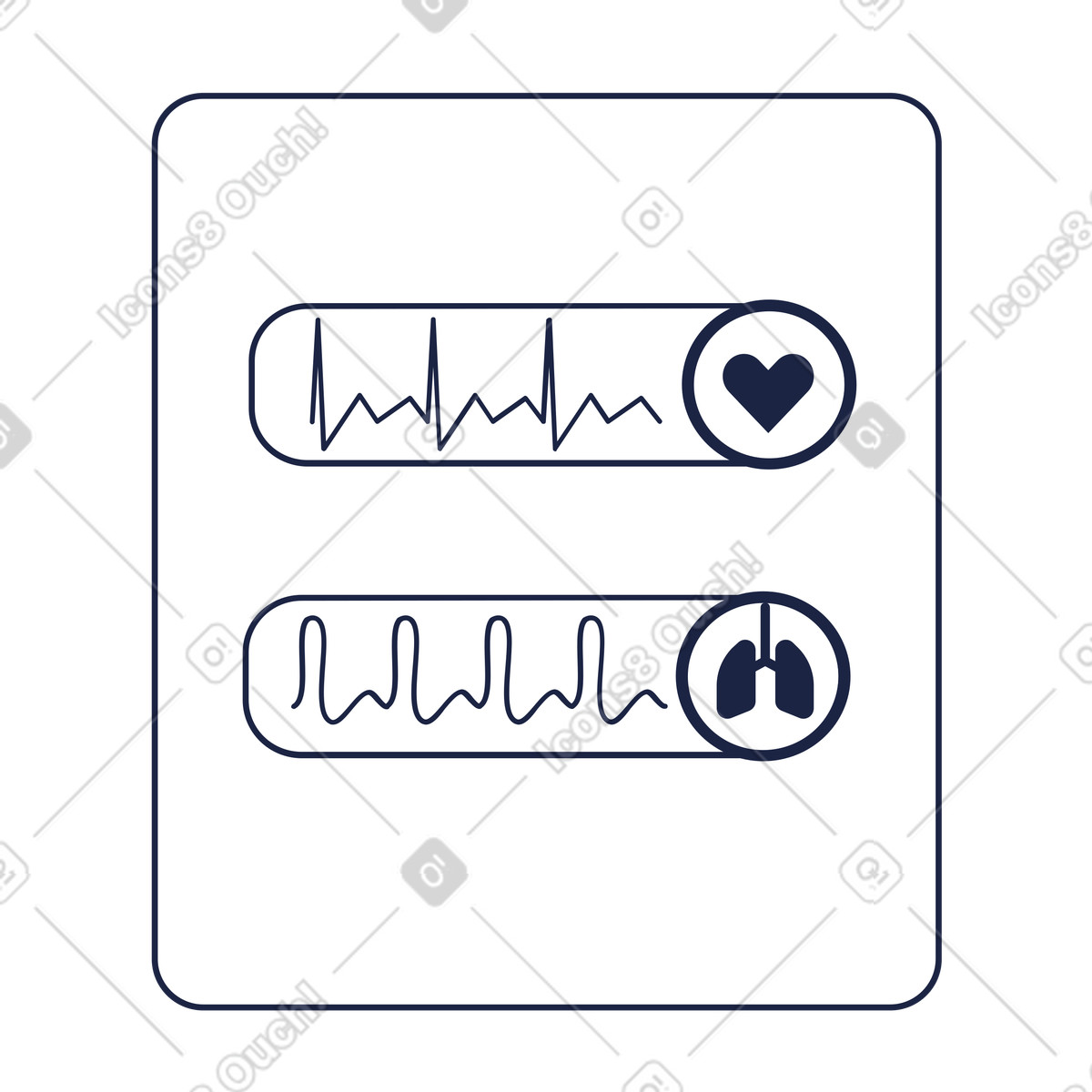 Illustration animée Indicateurs physiologiques dans le style Urban Line à télécharger aux formats GIF, Lottie (JSON), AE