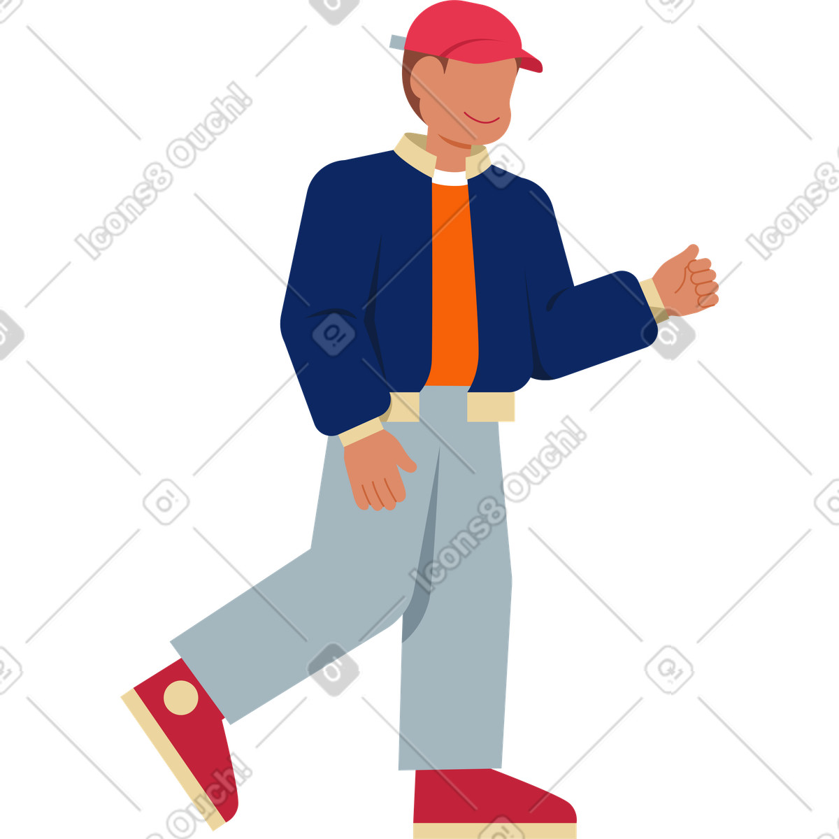 Illustration Homme marchant quelque part dans le style Catchy à télécharger aux formats PNG, SVG