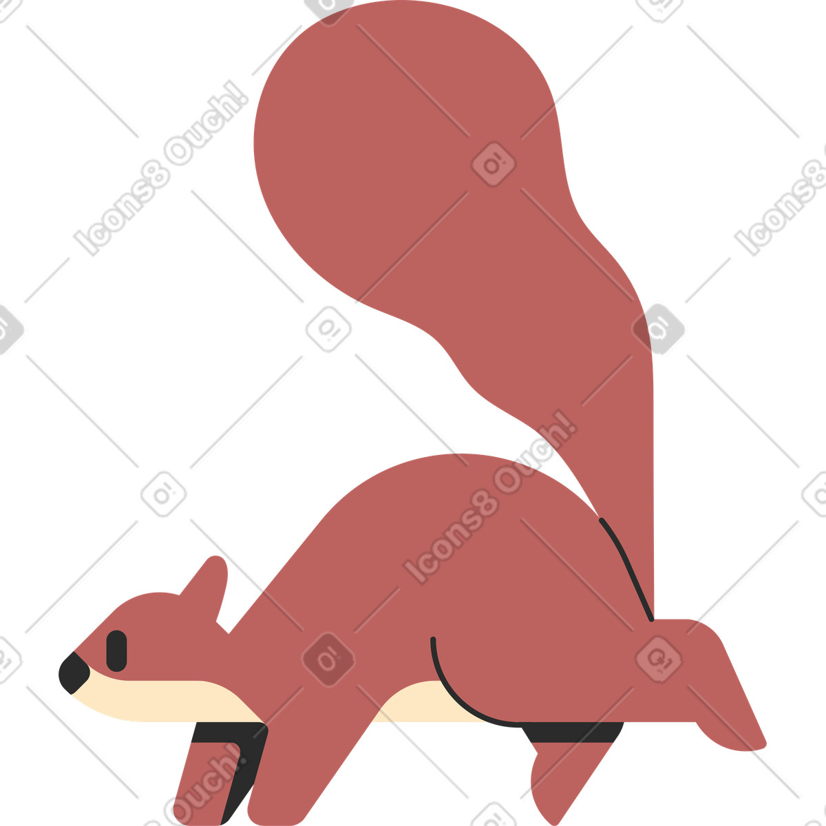 Eichhörnchen-Illustration im Marginalia-Stil als Download in PNG, SVG