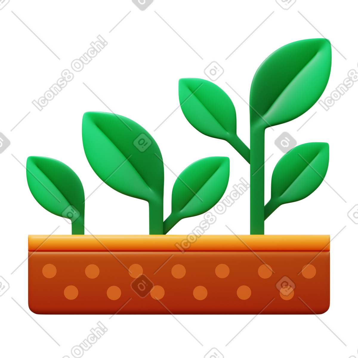 3D Fluency スタイルの Growing plant のイラストをPNG、SVG形式でダウンロード