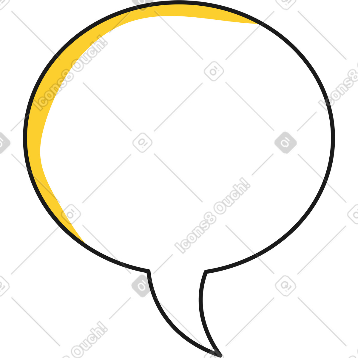 Round speech bubble with shadow illustration in Taxi style download in PNG, SVG