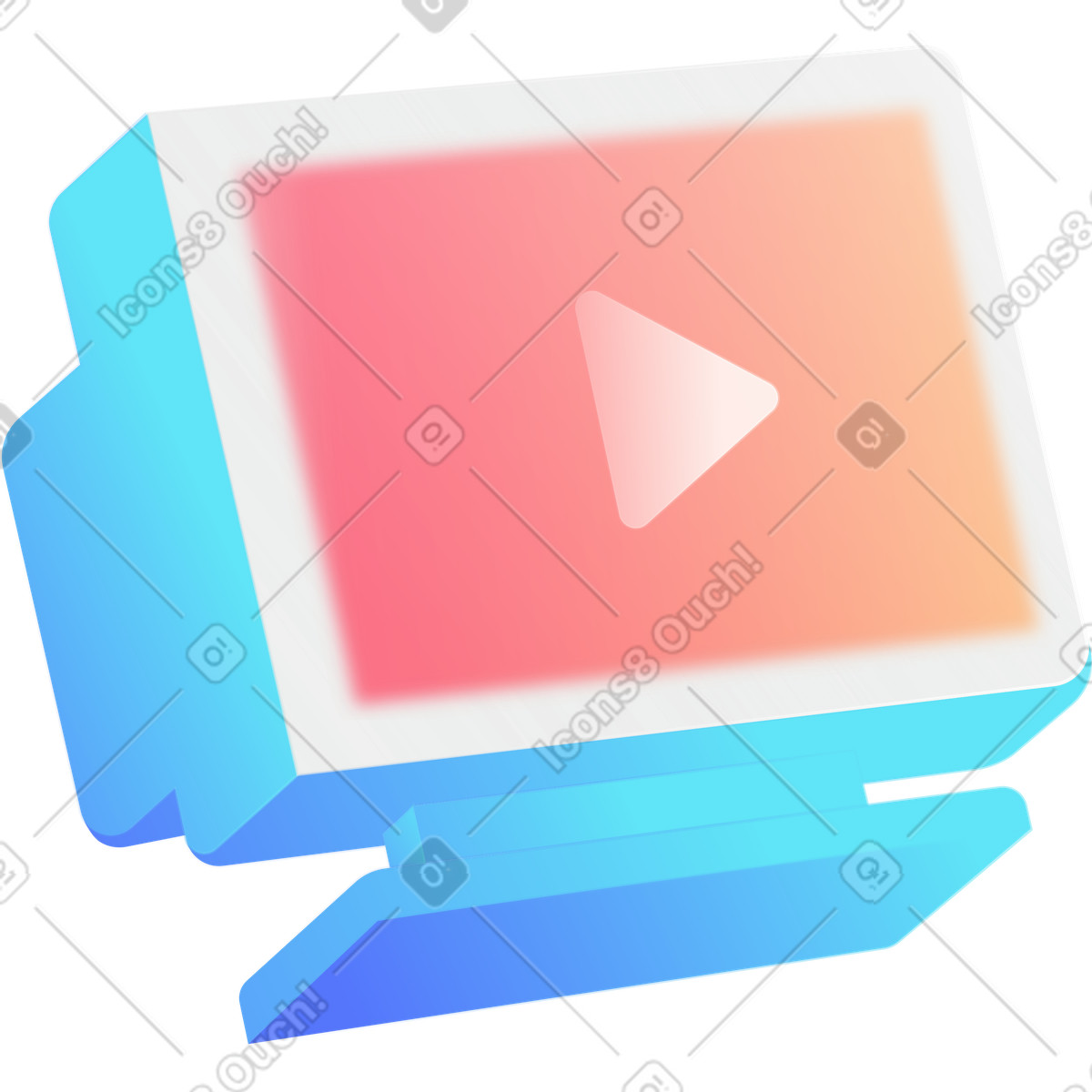 Retro computer with a glasmorphism effect illustration in Morphis style download in PNG, SVG