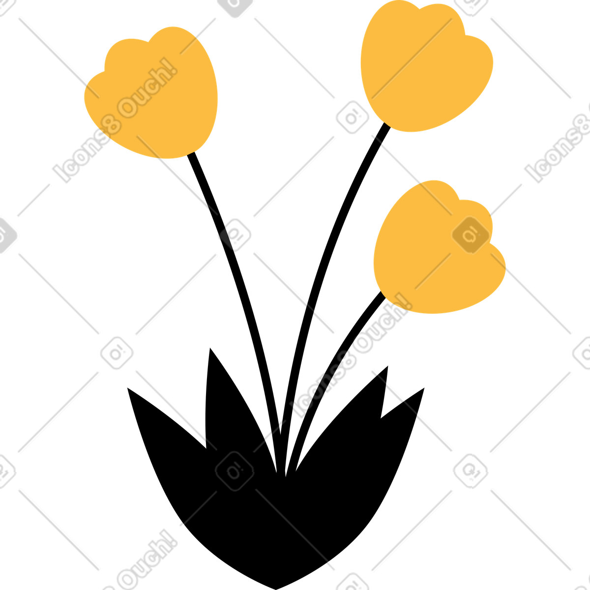 Blume-Illustration im Burgundy-Stil als Download in PNG, SVG