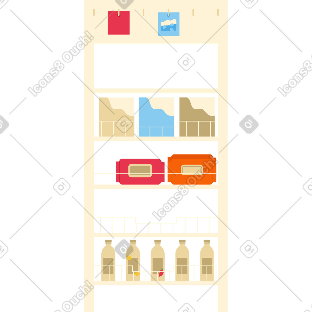 Rack of groceries illustration in Catchy style download in PNG, SVG