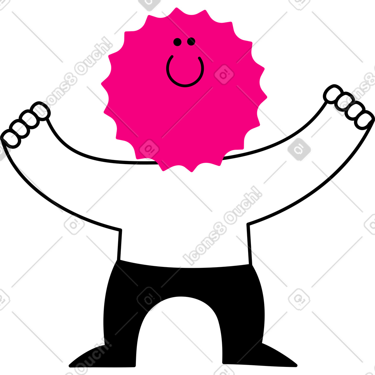 Charakter, der etwas hält-Illustration im Giggle-Stil als Download in PNG, SVG
