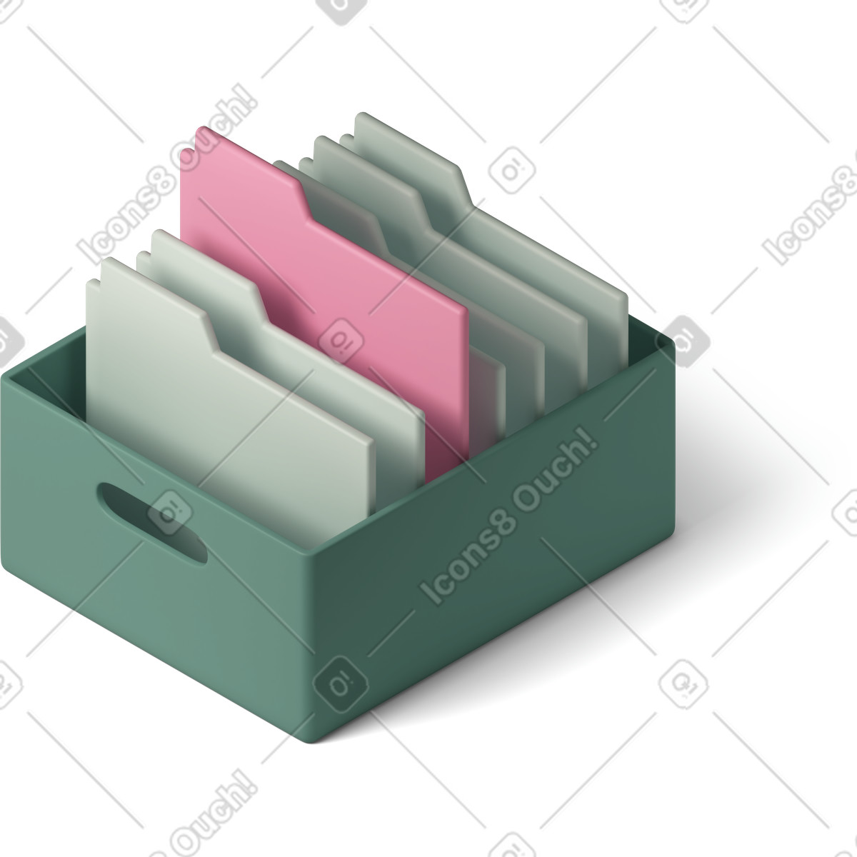 Box with files animierte Illustration im 3D Casual life-Stil als Download in GIF, Lottie (JSON), AE