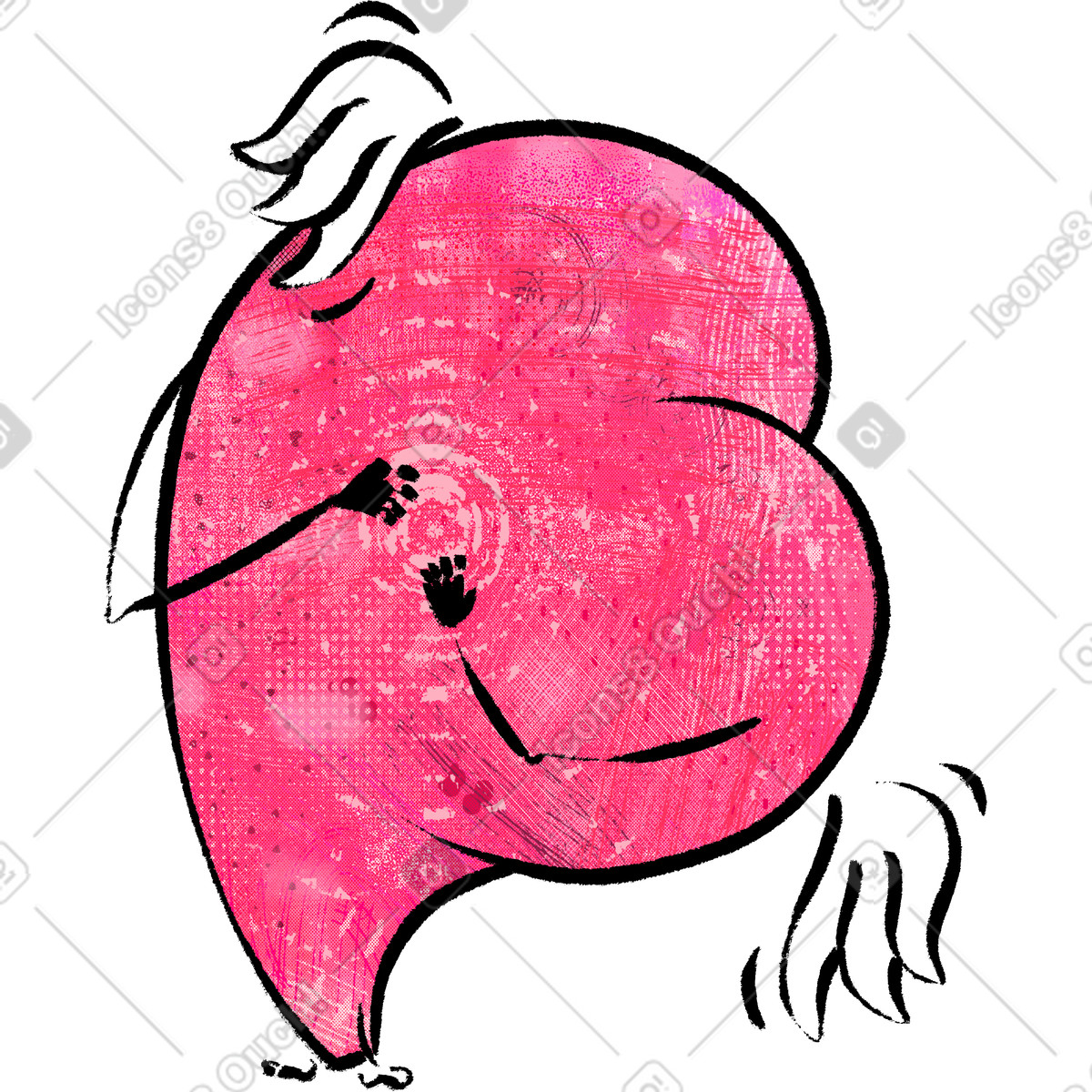 Ilustração de Heart with wings em no estilo Doobry para baixar em PNG, SVG