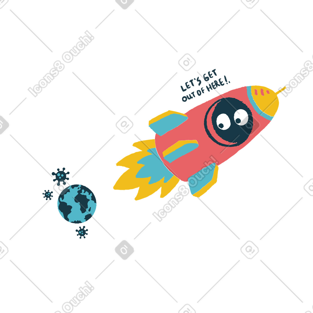 Ilustración ¡vamos a salir de aquí! en estilo Flamenco descargar en PNG y SVG