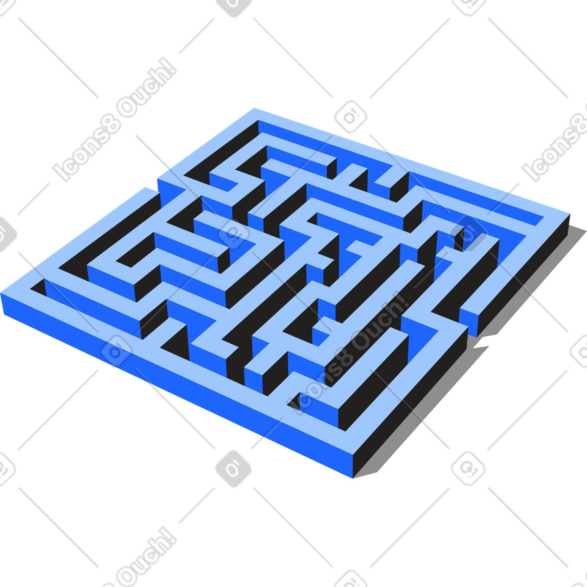 Ilustração de Labirinto em isometria no estilo Editorial para baixar PNG, SVG