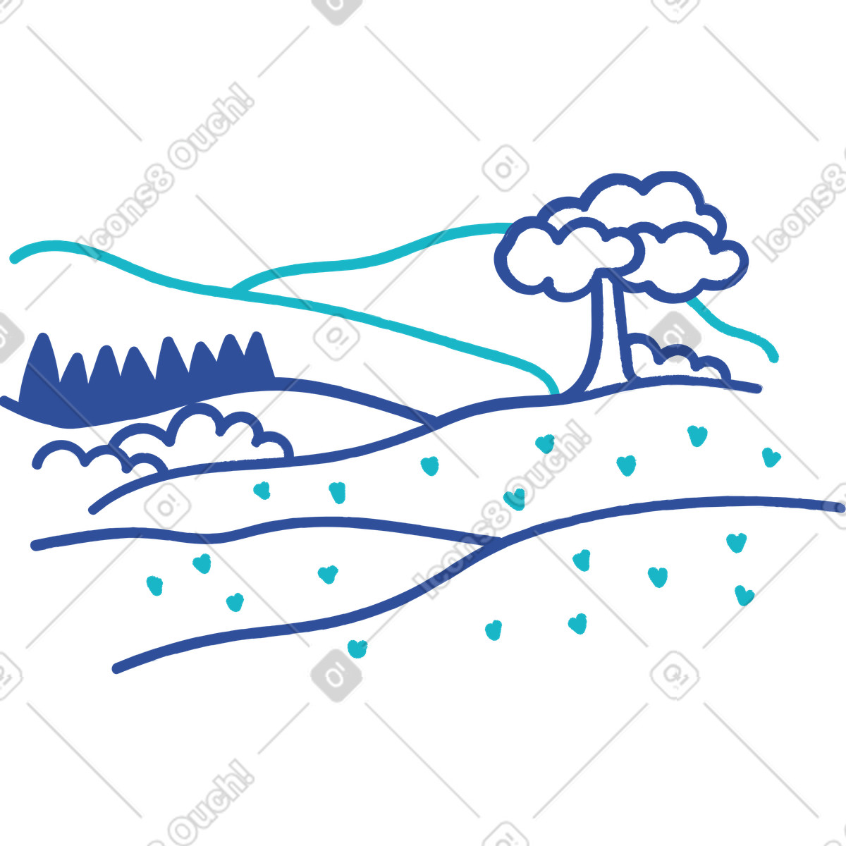 Ilustración Campo en estilo Lime a descargar en PNG y SVG