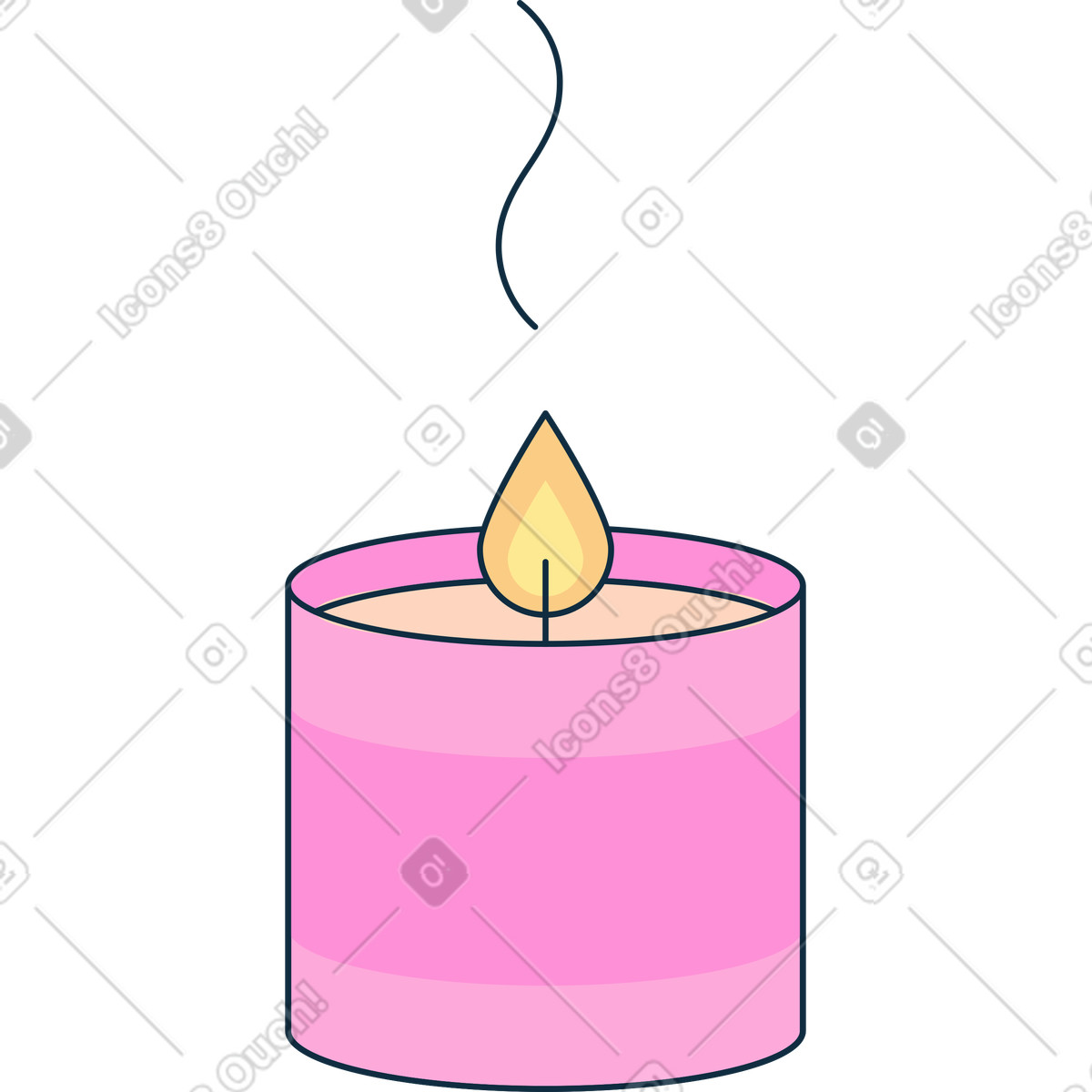 Ilustração de Vela aromática em no estilo Bubble gum para baixar em PNG, SVG